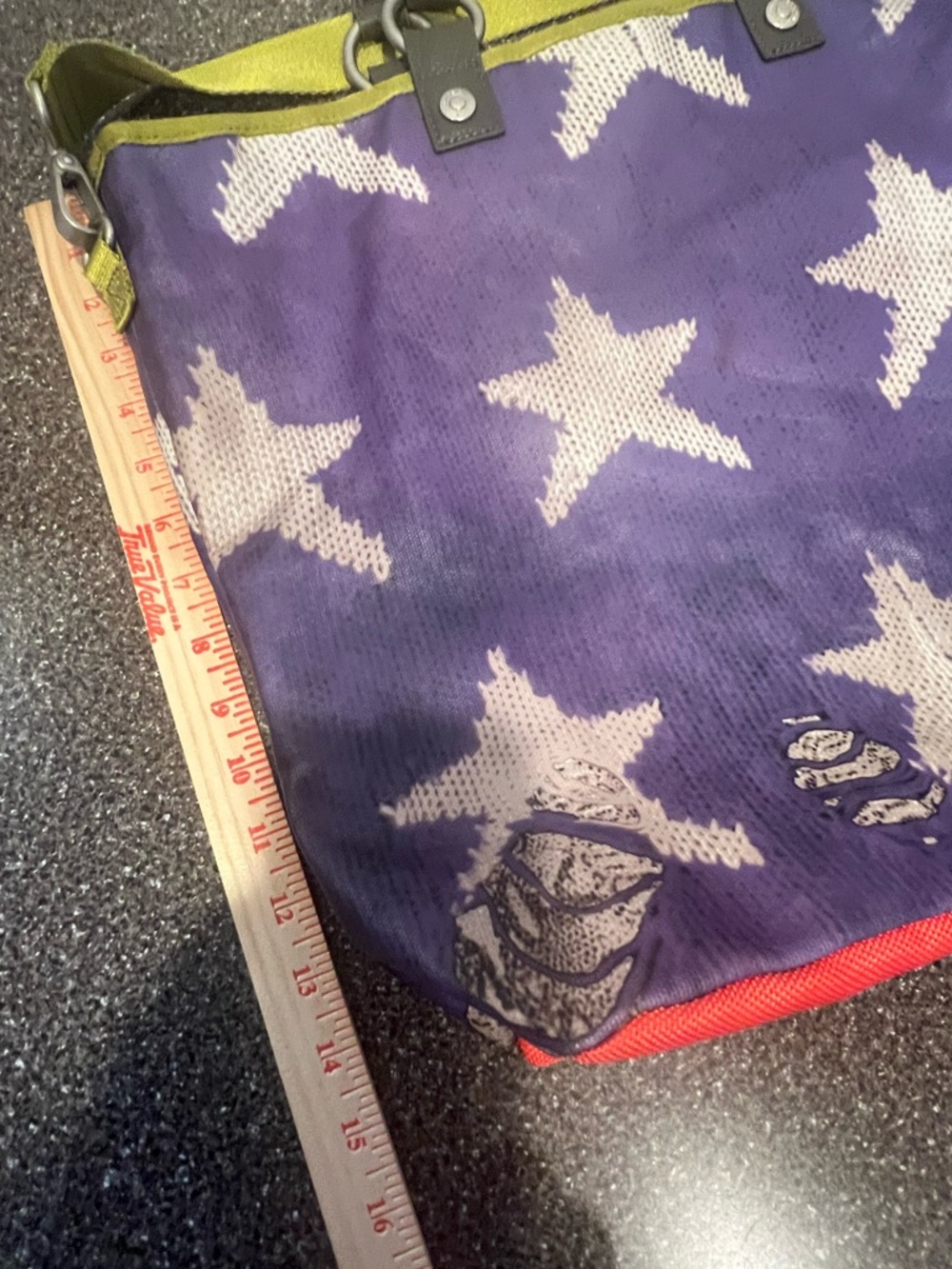 George Gina & Lucy ‘Big Star’ Purple Canvas Handbag - Bright Pink Star Applique - Picture 16 of 16